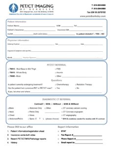 Referral Form - PET/CT Imaging of Berkeley
